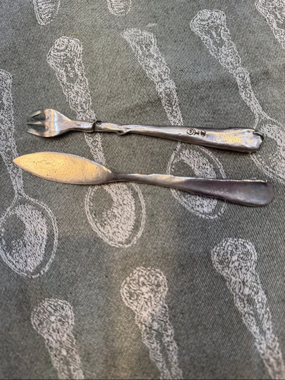 Pewter Pate and Olive fork set